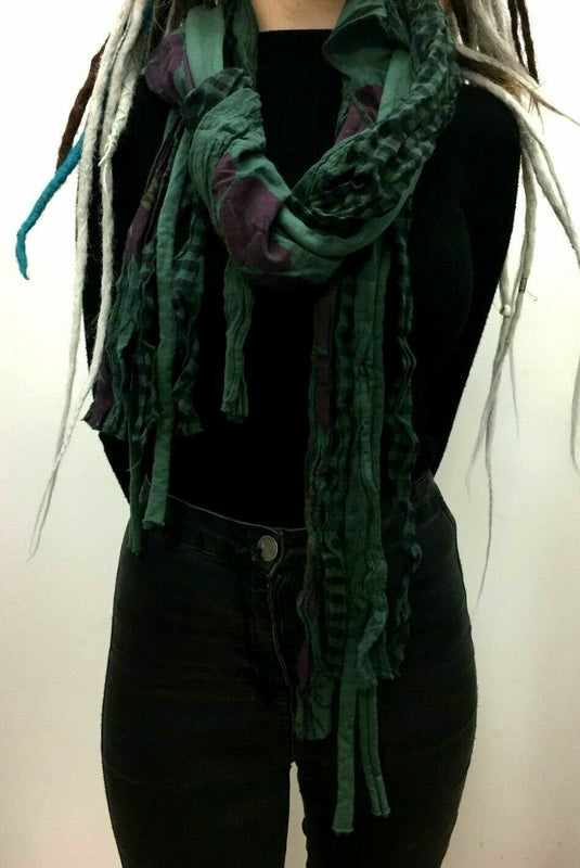 Festival Stall LTD Boho festival Clothing SCARF Boho hippy emo goth festival DREADLOCK green wrap pashmina shawl gift