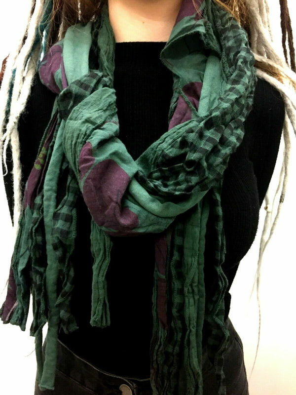 Festival Stall LTD Boho festival Clothing SCARF Boho hippy emo goth festival DREADLOCK green wrap pashmina shawl gift