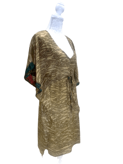 Festival Stall LTD Boho festival Clothing KAFTAN Tunic Dress Top blouse Boho hippy festival Sari Silk Cover up UK 8 - 18