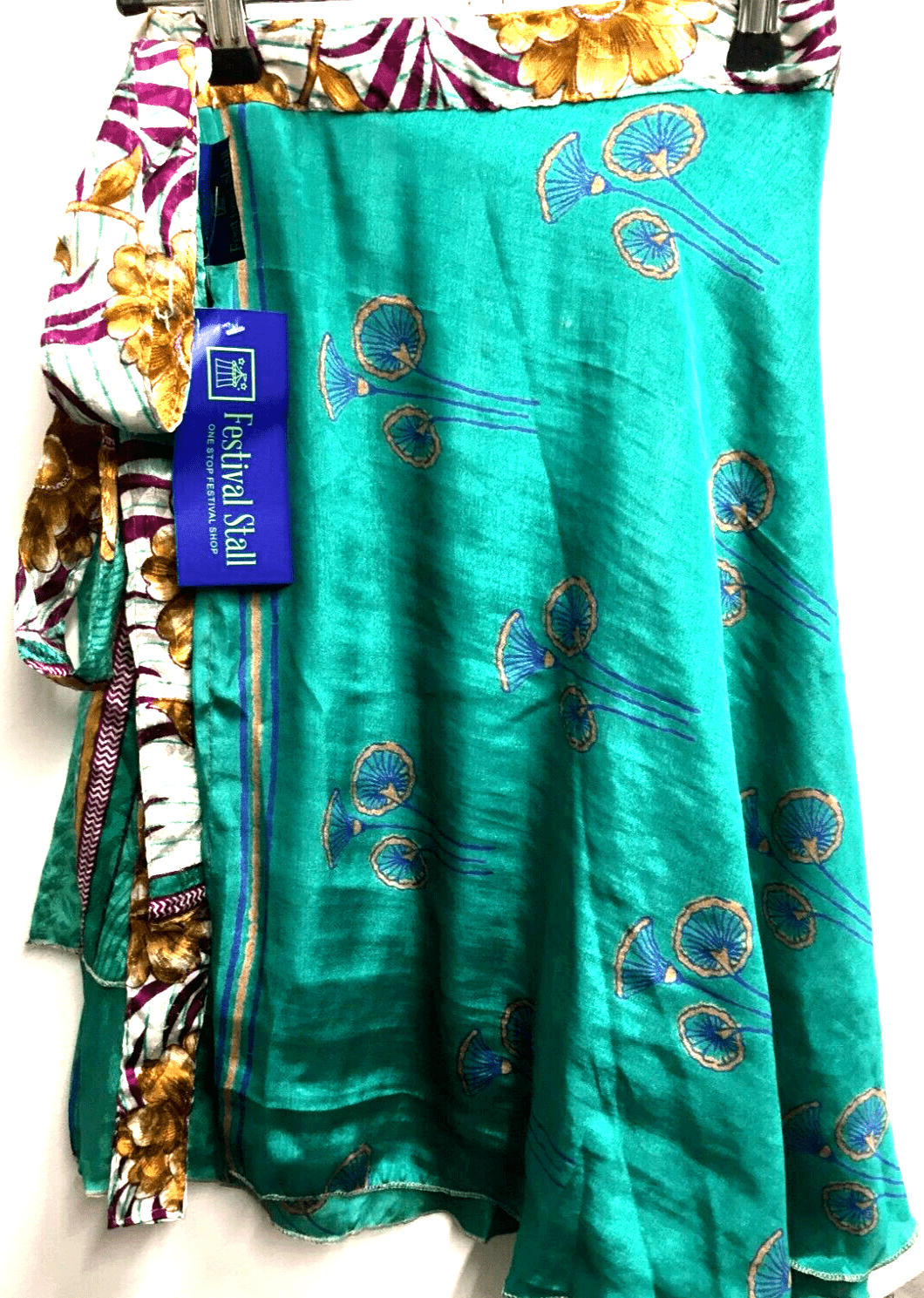 Festival Stall LTD Boho festival Clothing Short wrap Skirt SARI SILK reversible sexy Pixie Boho Hippy Festival UK 8 - 18