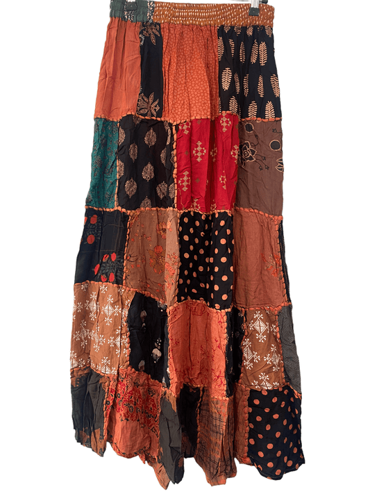 Festival Stall LTD Boho festival Clothing LONG SKIRT Boho hippie Festival PATCHWORK Vintage retro maxi One Size 8 - 18