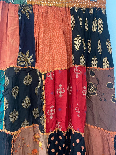 Festival Stall LTD Boho festival Clothing LONG SKIRT Boho hippie Festival PATCHWORK Vintage retro maxi One Size 8 - 18