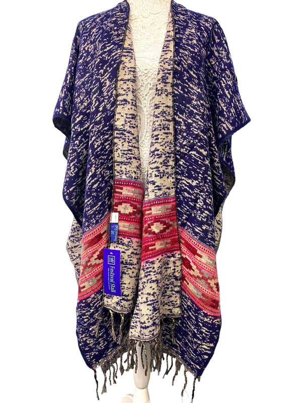 Festival Stall LTD Boho festival Clothing Shawl throw cape wrap wool blanket warm Nepalese yoga festival hippie boho