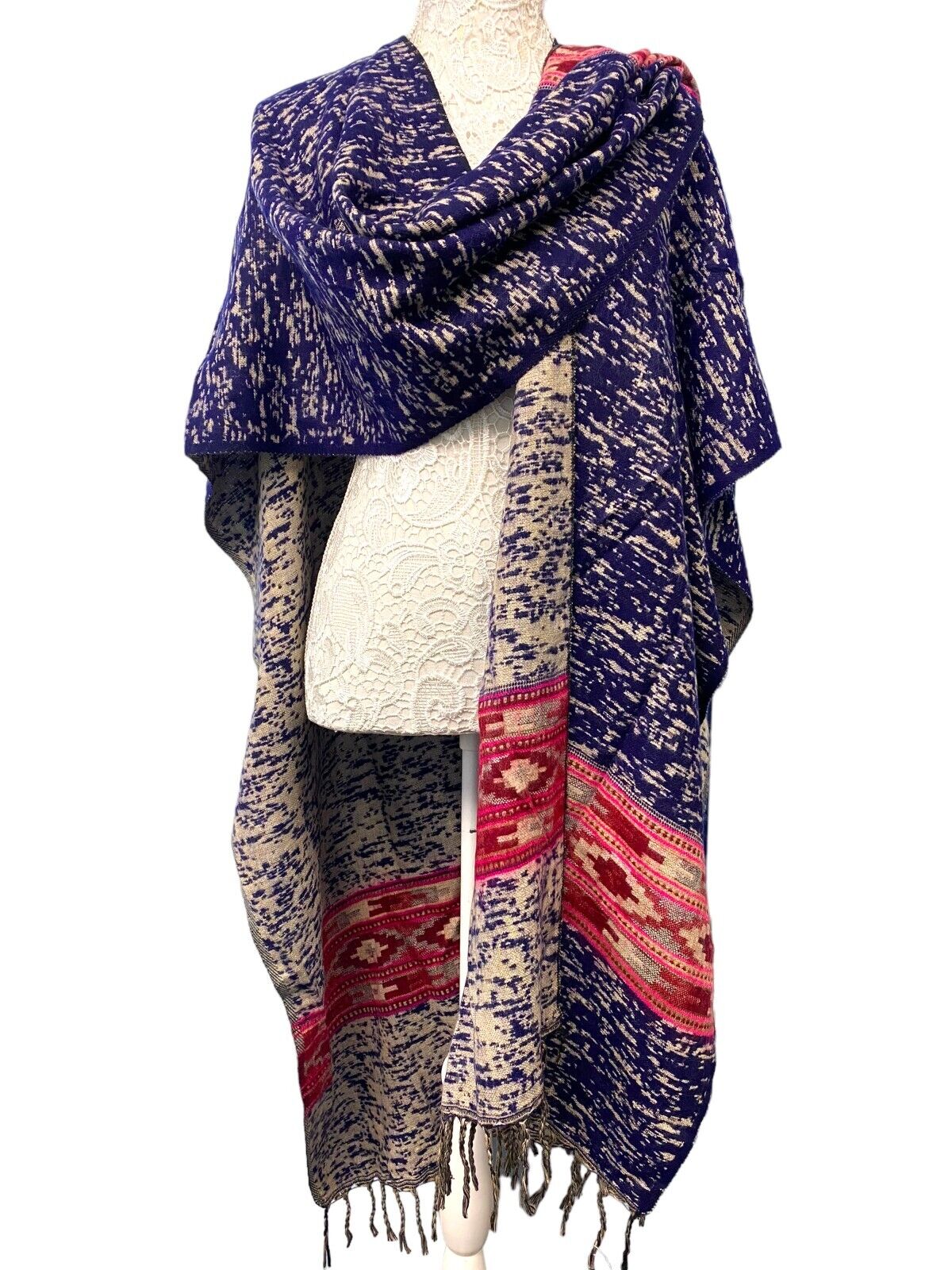 Festival Stall LTD Boho festival Clothing Shawl throw cape wrap wool blanket warm Nepalese yoga festival hippie boho