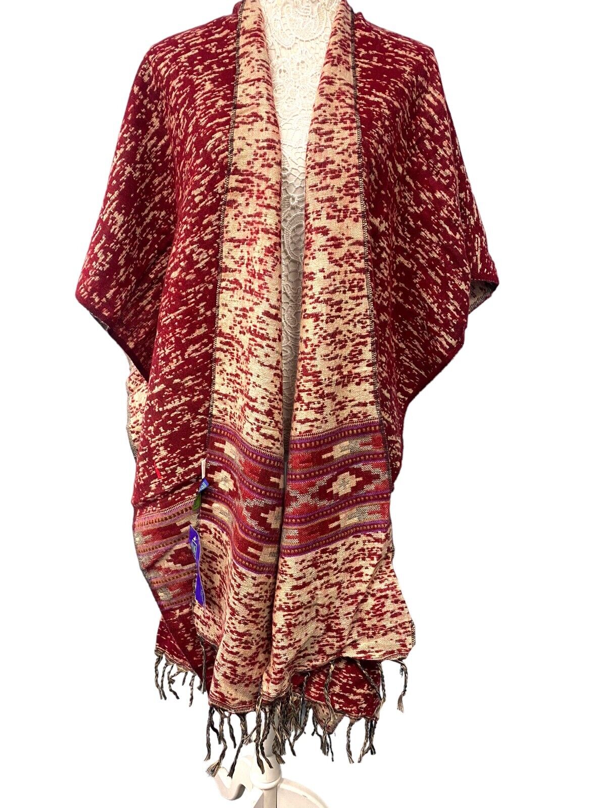 Festival Stall LTD Boho festival Clothing Wool blanket shawl throw cape wrap poncho nepalese yoga festival hippie boho