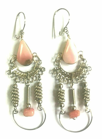 Festival Stall LTD Boho festival Clothing Earrings Boho Hippy festival Peruvian Alpaca silver pretty pink GEMSTONE NEW