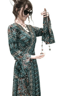 Festival Stall LTD Boho festival Clothing Boho hippy silk long maxi, summer beach festival, party wrap dress uk 8 10 12 14