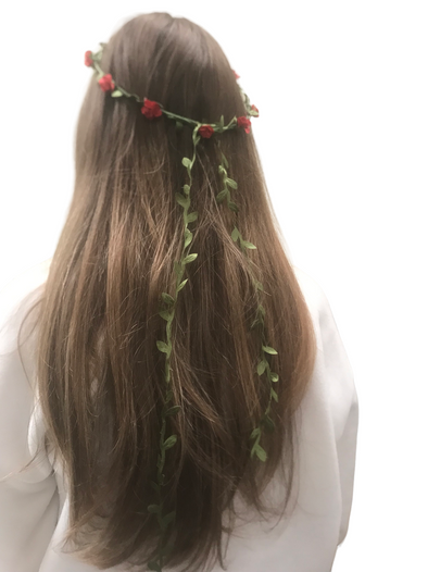 Hair Band Festival boho hippy Party Rose Flower Loop Floral Garland Crown Wreath