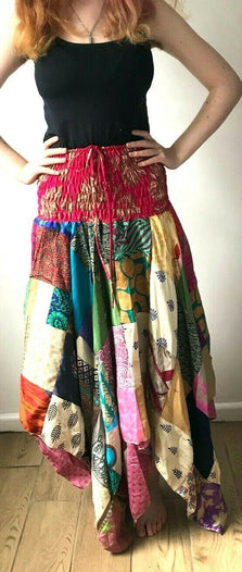 Festival Stall LTD Boho festival Clothing Patchwork Dress long SKIRT summer sun Festival boho hippie pixie gypsy one size