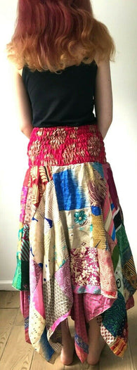 Patchwork Dress long SKIRT summer sun Festival boho hippie pixie gypsy one size