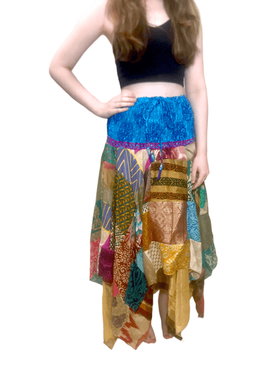 Festival Stall LTD Boho festival Clothing Patchwork SKIRT Dress long boho hippie Festival pixie gypsy summer sun One Size.