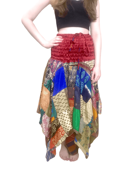 Festival Stall LTD Boho festival Clothing Patchwork SKIRT Dress long boho hippie Festival pixie gypsy summer sun One Size