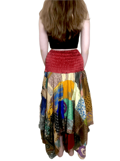 Festival Stall LTD Boho festival Clothing Patchwork SKIRT Dress long boho hippie Festival pixie gypsy summer sun One Size