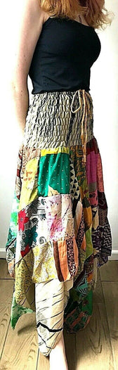 Festival Stall LTD Boho festival Clothing Patchwork SKIRT Dress long boho hippie Festival pixie gypsy summer sun One Size