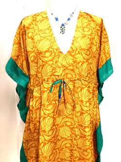 Festival Stall LTD Boho festival Clothing Kaftan Tunic Top blouse Boho hippy festival Sari Silk Cover up dress UK 8 - 18