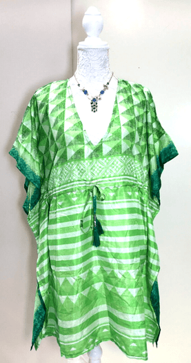 Festival Stall LTD Boho festival Clothing Kaftan Tunic Dress Top blouse Boho hippy festival Sari Silk Cover up UK 8 - 18