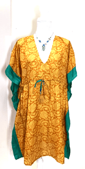 Festival Stall LTD Boho festival Clothing Kaftan Tunic Top blouse Boho hippy festival Sari Silk Cover up dress UK 8 - 18