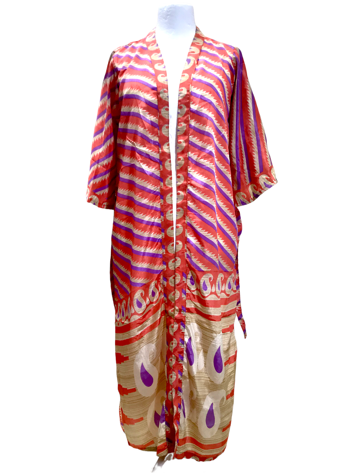 Boho Hippy Festival, Silk Beach Summer Cover Up Kimono robe dress UK 10 12 14 16