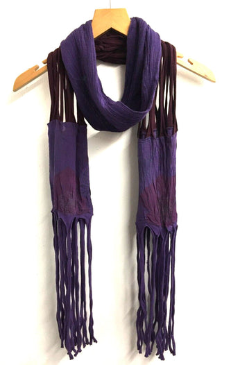 Long length, crinkle, cotton, grey, jade, purple, fringed, knotted, goth, boho hippy festival style, fashion scarf, wrap, pashmina