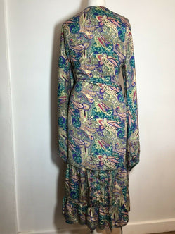 Festival Stall LTD Boho festival Clothing Kimono Wrap dress , Boho hippy festival style, Pink & Blue, Beach cover up, duster coat, Kaftan, UK 8 - 18 US 4 - 14