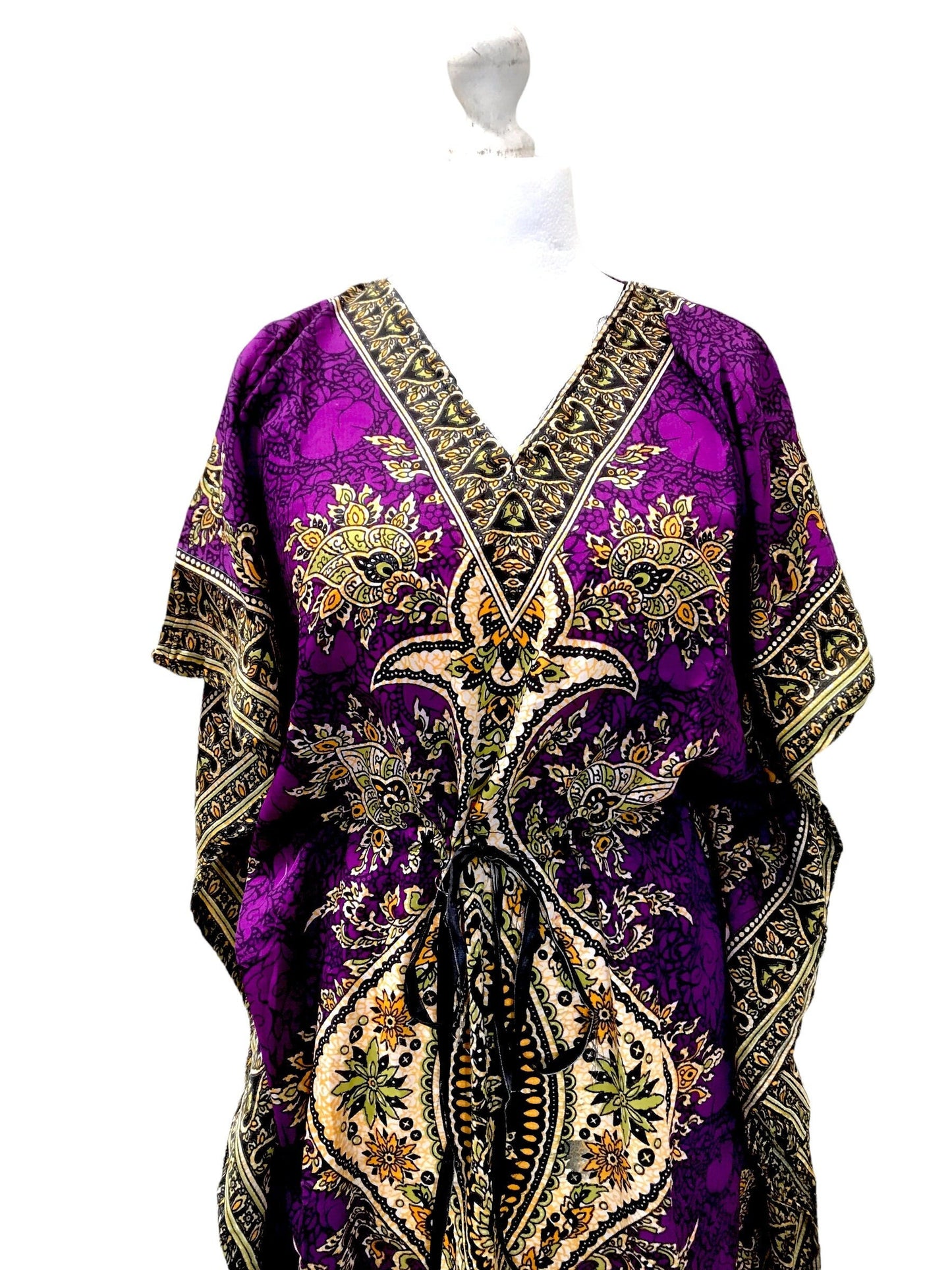 Boho hippy summer kaftan cover up beach robe maxi dress purple amethyst uk 8 10 12 14 16 18 us 4 6 8 10 12 14