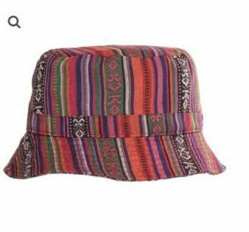 BUCKET HATS FESTIVAL RED PINK STRIPED HAT SUMMER SUN BEACH SURFER RAVE CAP