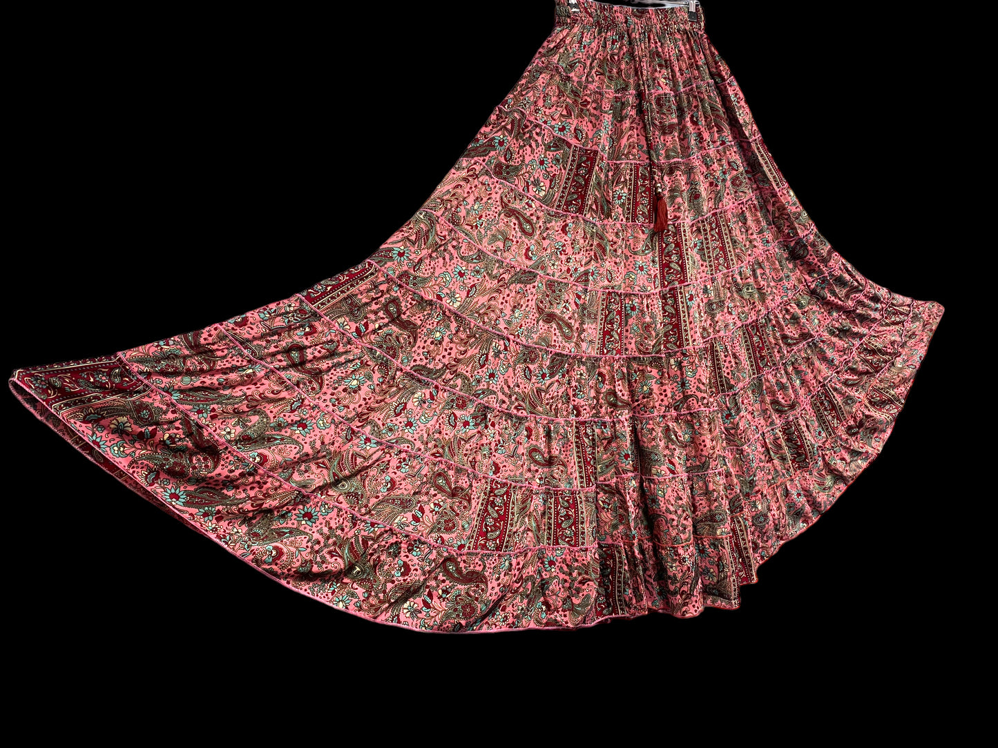 Festival Stall LTD Boho festival Clothing Long Skirt SILK maxi pretty PINK Festival boho hippie gypsy One Size 8 - 18