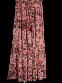 Festival Stall LTD Boho festival Clothing Long Skirt SILK maxi pretty PINK Festival boho hippie gypsy One Size 8 - 18