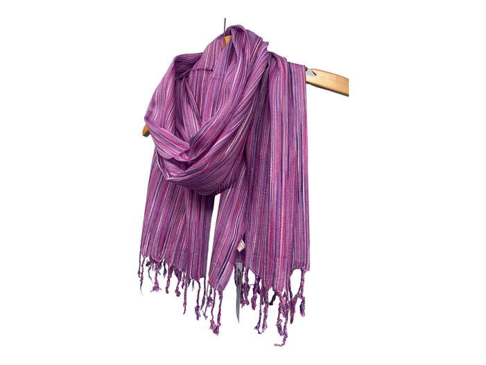 PRETTY PINK PURPLE striped HLA of LONDON scarf wrap pashmina gift present