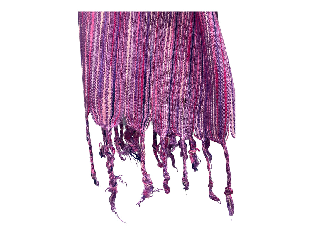 PRETTY PINK PURPLE striped HLA of LONDON scarf wrap pashmina gift present