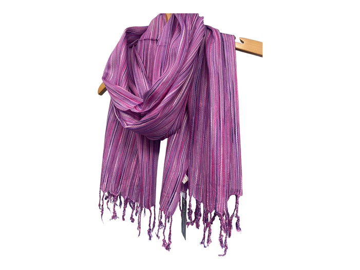 PRETTY PINK PURPLE striped HLA of LONDON scarf wrap pashmina gift present