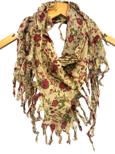 Pashmina scarf wrap Boho hippy pretty vintage ROSE PRINT warm soft shawl gift