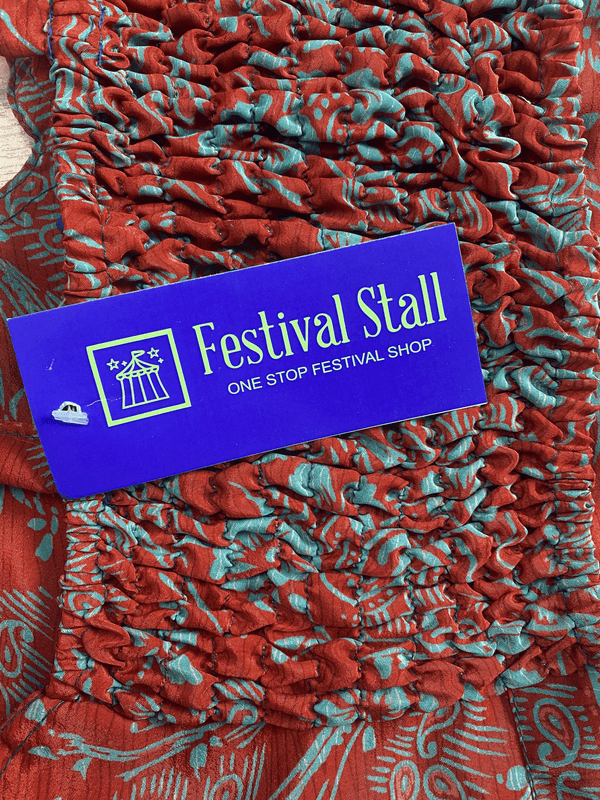 Festival Stall LTD Boho festival Clothing Pretty RED SILK Crop Top sexy Boho Hippy Festival summer sun vest UK 8 10 12