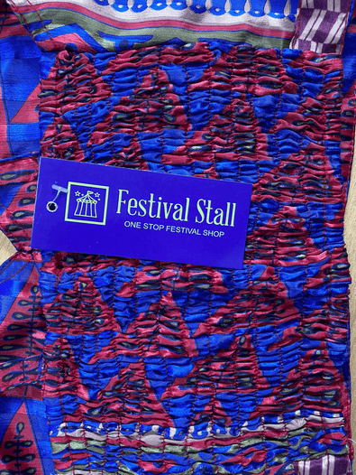 Festival Stall LTD Boho festival Clothing Pretty BLUE SILK Crop Top sexy Boho Hippy Festival summer sun vest UK 8 10 12