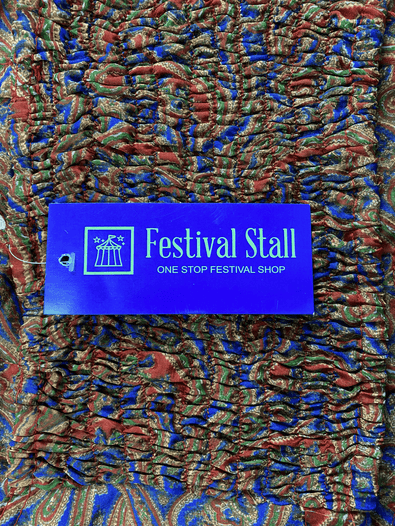 Festival Stall LTD Boho festival Clothing Pretty BLUE SILK Crop Top sexy Boho Hippy Festival summer sun vest UK 8 10 12