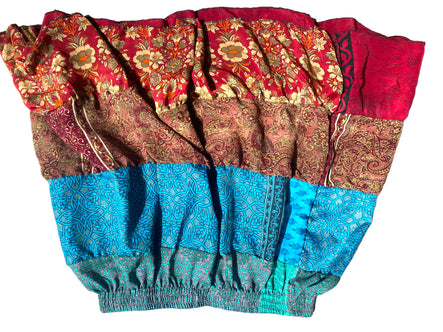 Crop Top & Mini Skirt Festival outfit Boho Hippy Sari Silk summer vest One Size