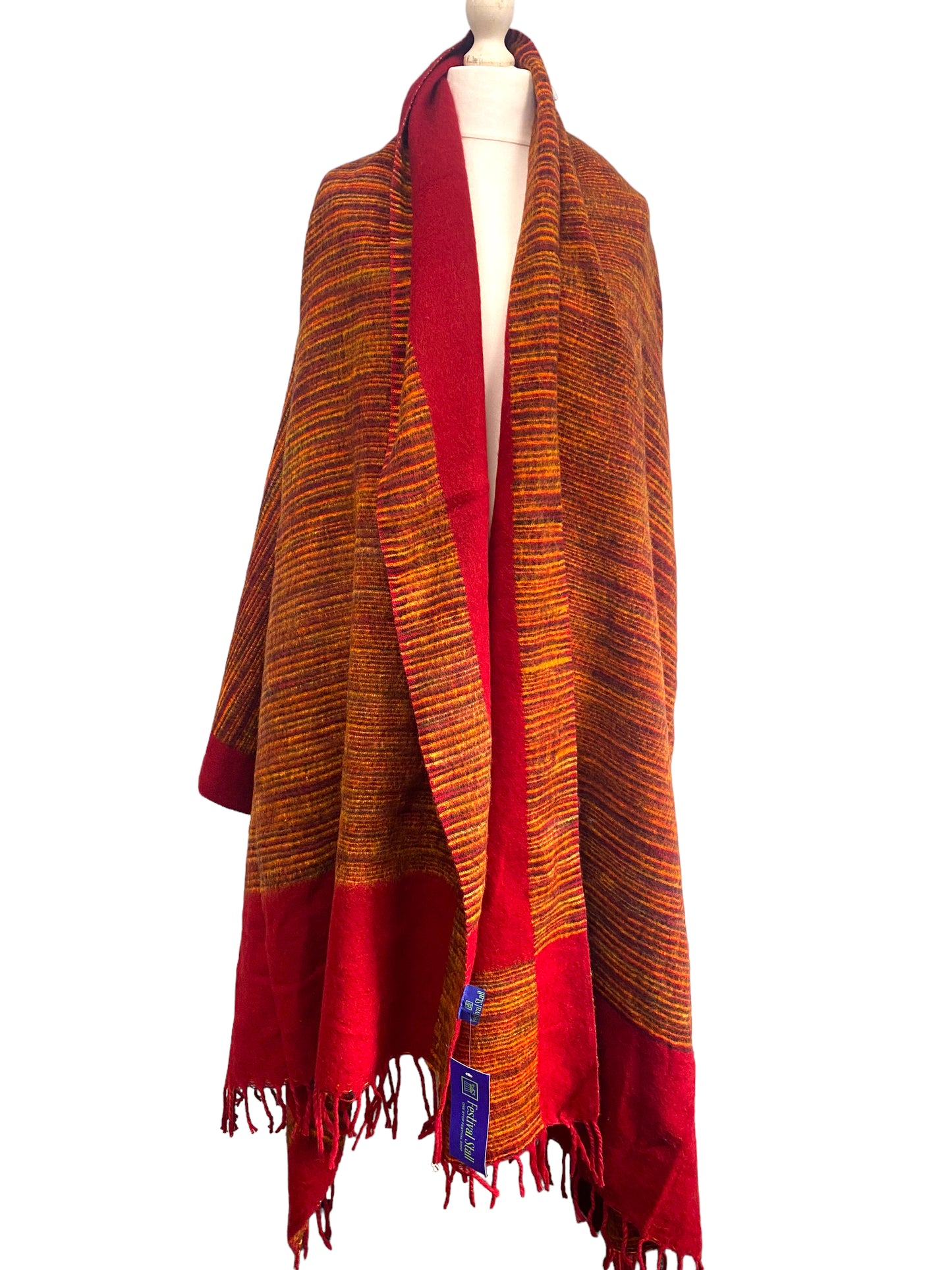 Festival Stall LTD Boho festival Clothing Shawl blanket poncho pashmina warm scarf wrap yoga meditation hippy boho fleece