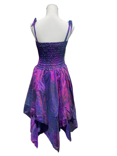 Festival summer sun Dress Sexy Boho Pixie SILK goth PURPLE Hippy party UK 8-14