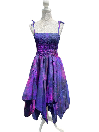 Festival summer sun Dress Sexy Boho Pixie SILK goth PURPLE Hippy party UK 8-14