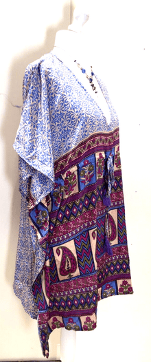 Festival Stall LTD Boho festival Clothing Tunic, Kaftan Top Cover up dress Boho Hippy, festival long Sari Silk UK 8 - 18