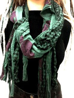 Festival Stall LTD Boho festival Clothing SCARF Boho hippy emo goth festival DREADLOCK green wrap pashmina shawl gift