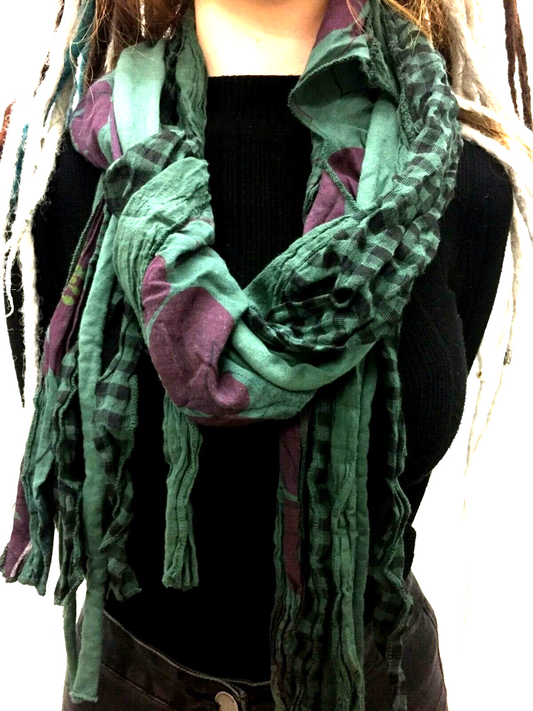 SCARF Boho hippy emo goth festival DREADLOCK green wrap pashmina shawl gift