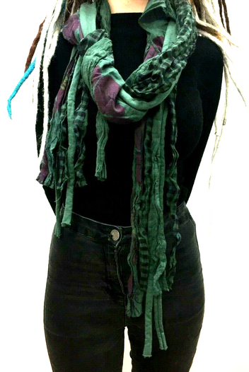 SCARF Boho hippy emo goth festival DREADLOCK green wrap pashmina shawl gift