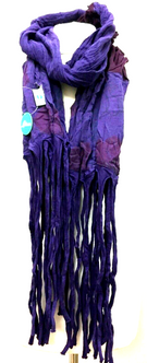 PURPLE wrap SCARF, funky tassel Boho Hippy Dreadlock Festival style present gift