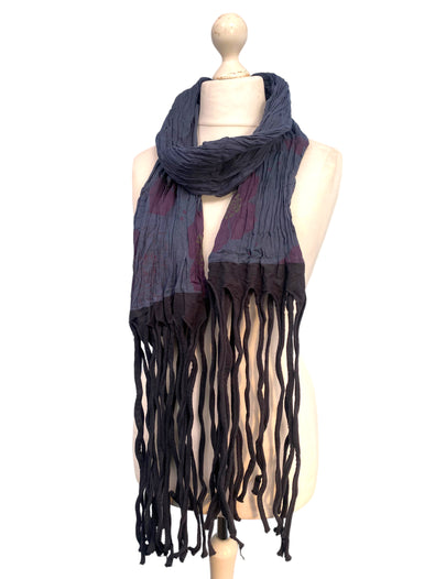 GREY wrap SCARF, tassel funky Boho Hippy Dreadlock Festival style present gift