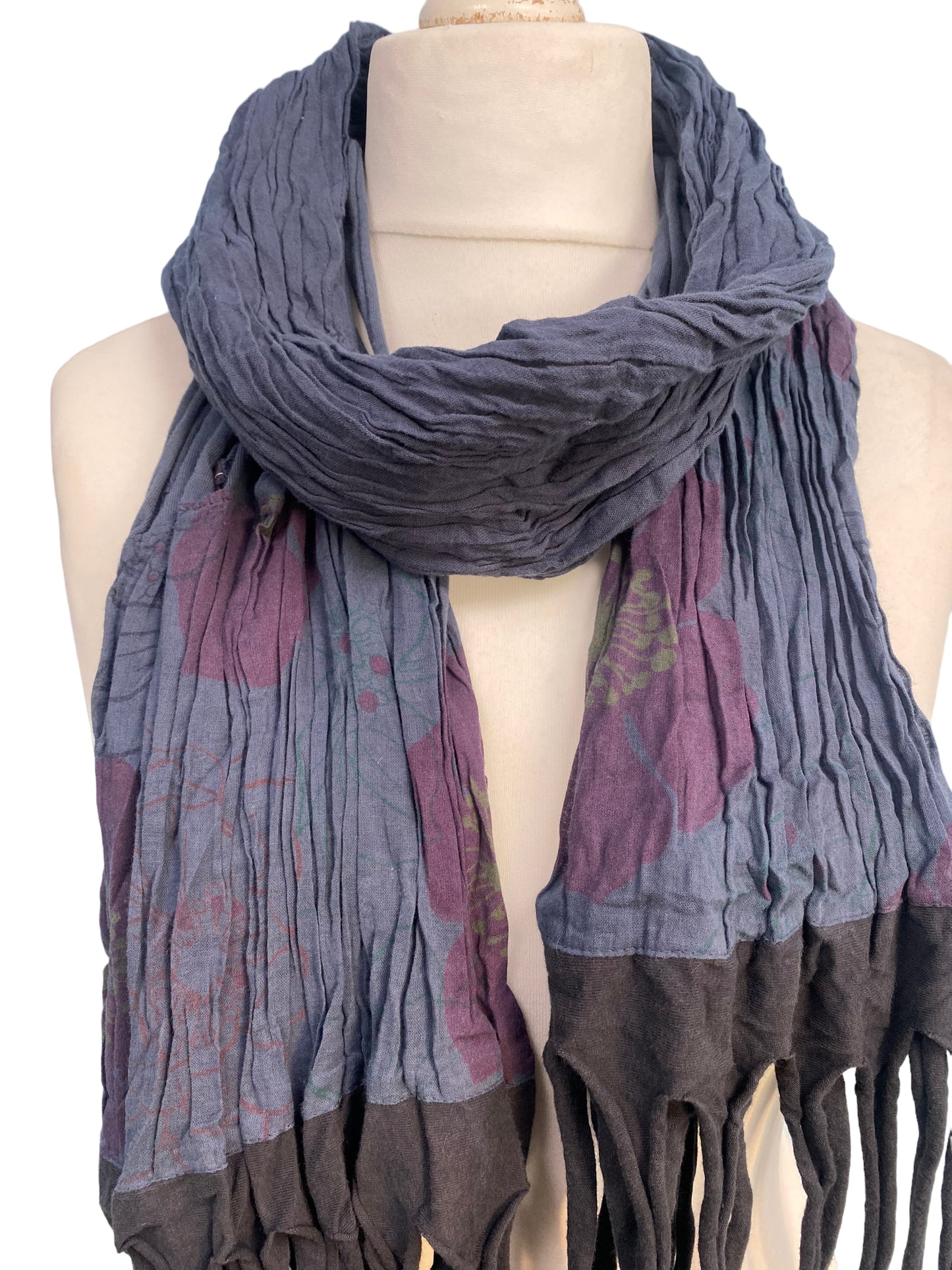 GREY wrap SCARF, tassel funky Boho Hippy Dreadlock Festival style present gift