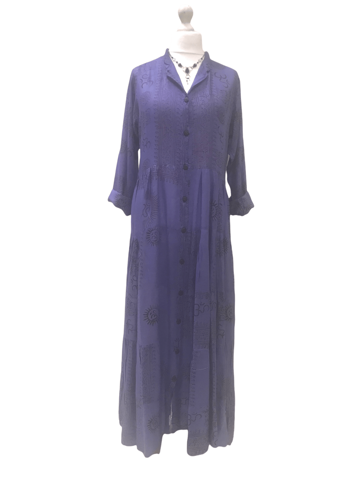 Festival Stall LTD Boho festival Clothing Purple LONG Dress, Boho hippy Festival style, print, Purple & red summer maxi UK 8 - 14