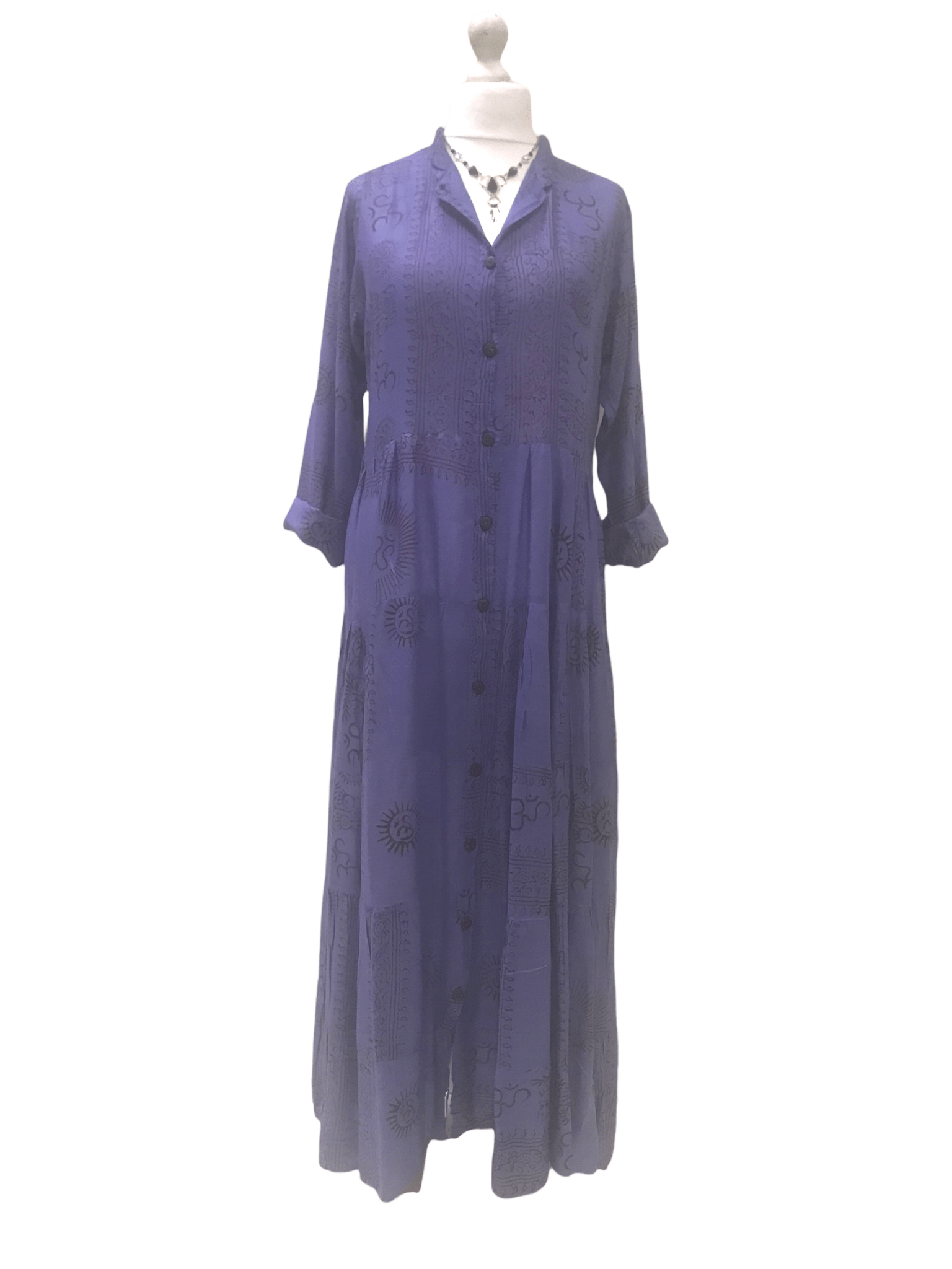 Festival Stall LTD Boho festival Clothing Purple LONG Dress, Boho hippy Festival style, print, Purple & red summer maxi UK 8 - 14