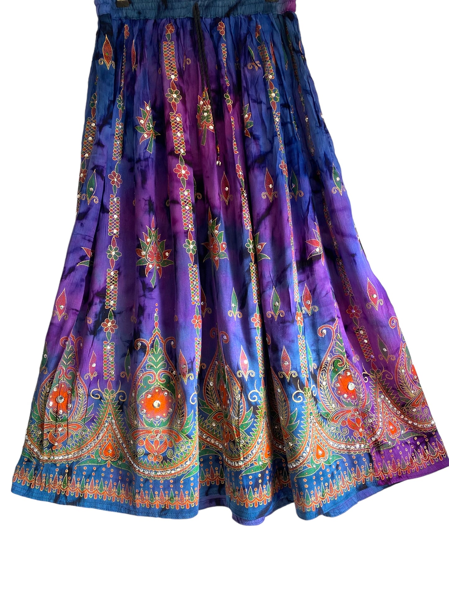 Stargazer Long Skirt, PURPLE & BLUE, Tie Dye, Festival Boho Hippie Maxi style 8 10 12 14