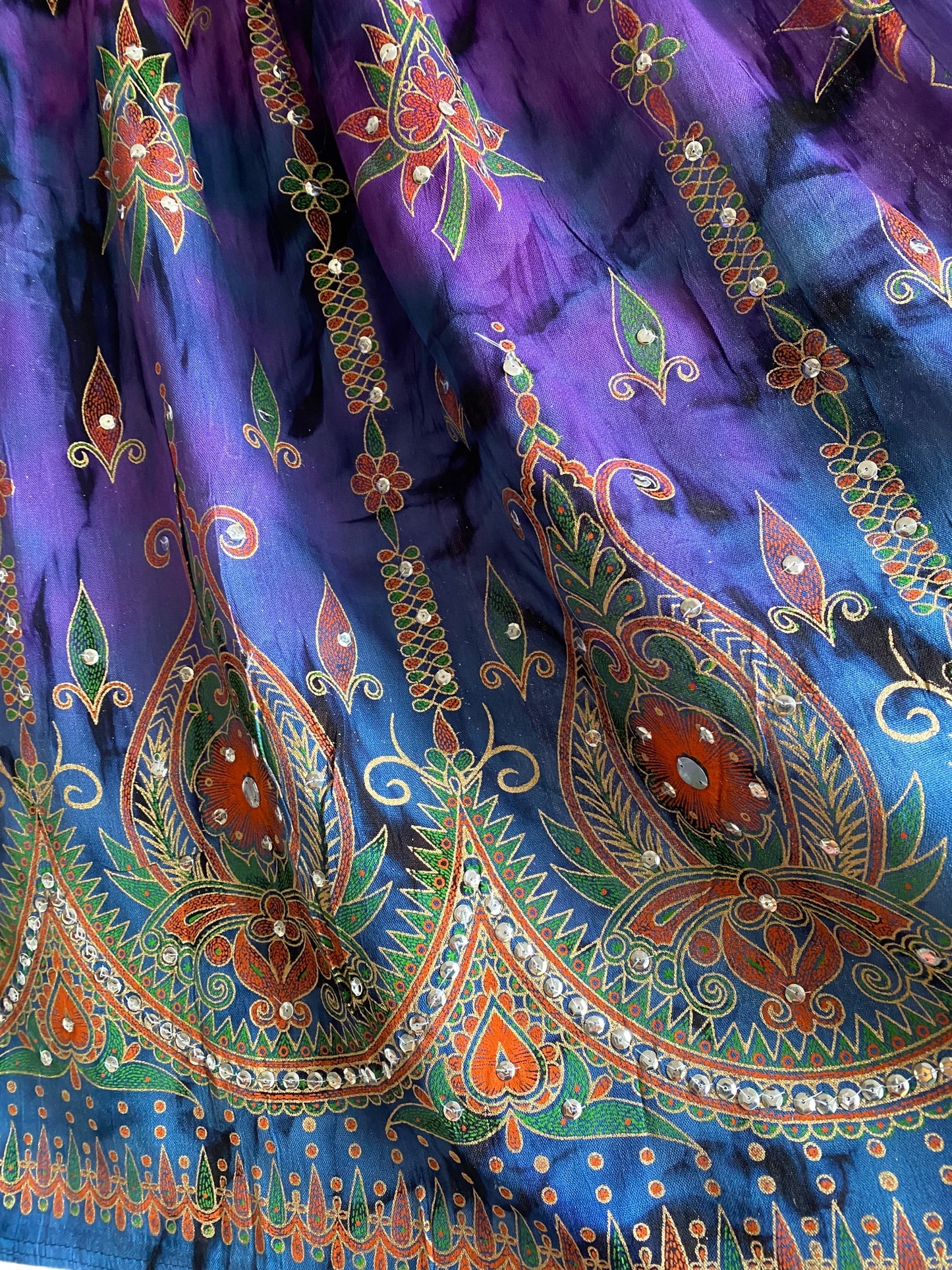 Stargazer Long Skirt, PURPLE & BLUE, Tie Dye, Festival Boho Hippie Maxi style 8 10 12 14